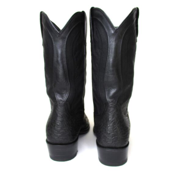 New TECOVAS The Wyatt II Midnight Ostrich Leather Men 11D Western Cowboy Boots - Picture 8 of 12